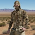 thumbnail image 2 of Dagegui Men's UPF 50+ Sun Shirts Quick Dry Long Sleeve UV Protection T-Shirt Outdoor Hiking Camping Tops Summer Hooded Tees with Built-In Face Mask 001 Camouflage S, 2 of 9