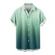 thumbnail image 2 of Camisas de Manga Corta de Botón para Hombre, Blusa de Moda Casual de Impresión de Gradiente de Cuello de Vuelta Hecha de 95% Poliéster 5% Spandex para el Verano, Camisas de Verano para Hombre, 2 of 4