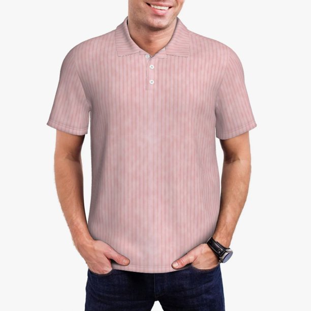 Fotbe Stripes Camiseta Polo de Golf para Hombre con Estampado – Camisa Deportiva Transpirable con Cuello Abotonado-Small