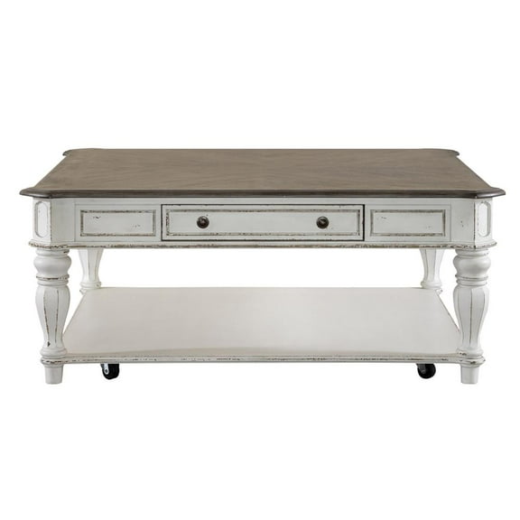 Liberty Furniture Industies, INC Magnolia Manor Oversized Square Cocktail Table in Antique White