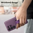 thumbnail image 2 of for Samsung Galaxy S25 Ultra Magnetic Phone Case with Wristband, Magnetic Case [Support Wireless Charging] PU Leather Hard PC Slim Shockproof Protective Cover for Samsung Galaxy S25 Ultra, Purple, 2 of 5