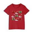 thumbnail image 2 of Zwiiyzr 2025 Chemises de Noël Mignonnes pour Garçons et Filles Mode Imprimée Décontractée Manches Courtes Col Rond Coton 3-10 Ans Rouge, 2 of 5