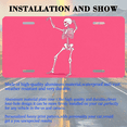 thumbnail image 3 of 1 Pcs 2D Flat License Plate Covers & Frames, Skeleton Dancing For Decorative Front, Waterproof For Decoration Aluminum License Plate Covers & Frames Cover For Men Women, 12" X 6", 3 of 7