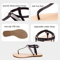 thumbnail image 5 of Harvest Land Women Flat Sandals T-Strap Rhinestone Dressy Thong Sandals for Ladies Summer Beach, 5 of 6
