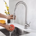 thumbnail image 1 of Brushed Nickle  Kitchen Faucet Pull Out Stainless Steel Black Kitchen Mixed Tap Kitchen Sink Tap, 1 of 7