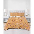 thumbnail image 3 of Orange Yellow Boho Full Size Down Alternative Comforter, Lightweight Comforter Quilt Bedding Set with Pillow Shams Vintage Shabby Abstract Geometric Art All Seasons Bed Comforter Duvet Insert 78"x90", 3 of 7