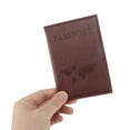 thumbnail image 3 of Unique Bargains 1 Pc Passport Holder Textured Letter Passport Sleeve Red Brown, 3 of 5