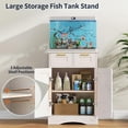 thumbnail image 4 of 5-10 Gallon Fish Tank Stand, Aquarium Cabinet Stand | with 2 Drawers, 20.5"L x 11.0"W Tabletop, Fish Tank Stand for Accessories Storage, Vintage White PTBX02WHI, 4 of 8