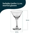 thumbnail image 2 of Libbey Martini Glasses Set of 12, Modern and Clear Stemmed Cocktail Glasses, Dishwasher Safe Martini Glass Set for Classic Martinis, Cosmopolitans, 2 of 3