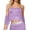 Purple, variant on Latin Dance Sequin Fringe Crop Camisole Tops for Women Spaghetti Strap Sparkly Sequins Tassel Cami Tank Tops Belly Dance Top