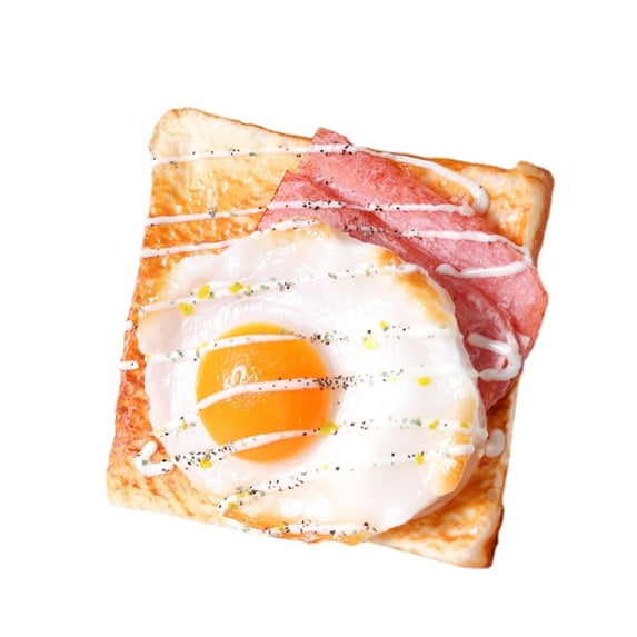 Gift Home Decoration Kitchen Scene Ornament Photo Props Fried Egg Bacon Toast Artificial Bread Simulation Bakery Food Model