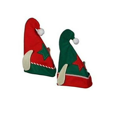 Elf Hat with Ears Christmas Elf Hat Red or Green ( Case of 14 ) 