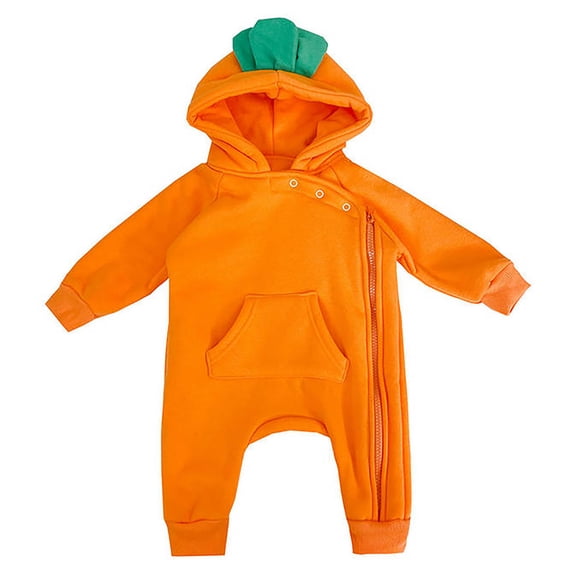 JAJAHO Easter Baby Romper Toddler Infant Clothes Long Sleeve Hooded Carrot Design Zipper Jumpauit For Boys Girls 3M-3T Trendy Onesie