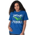 thumbnail image 4 of Funny Dino Puns Are Pterrible Joke Plus Size Crewneck Graphic Tee Shirt Brisco Brands 2X, 4 of 5