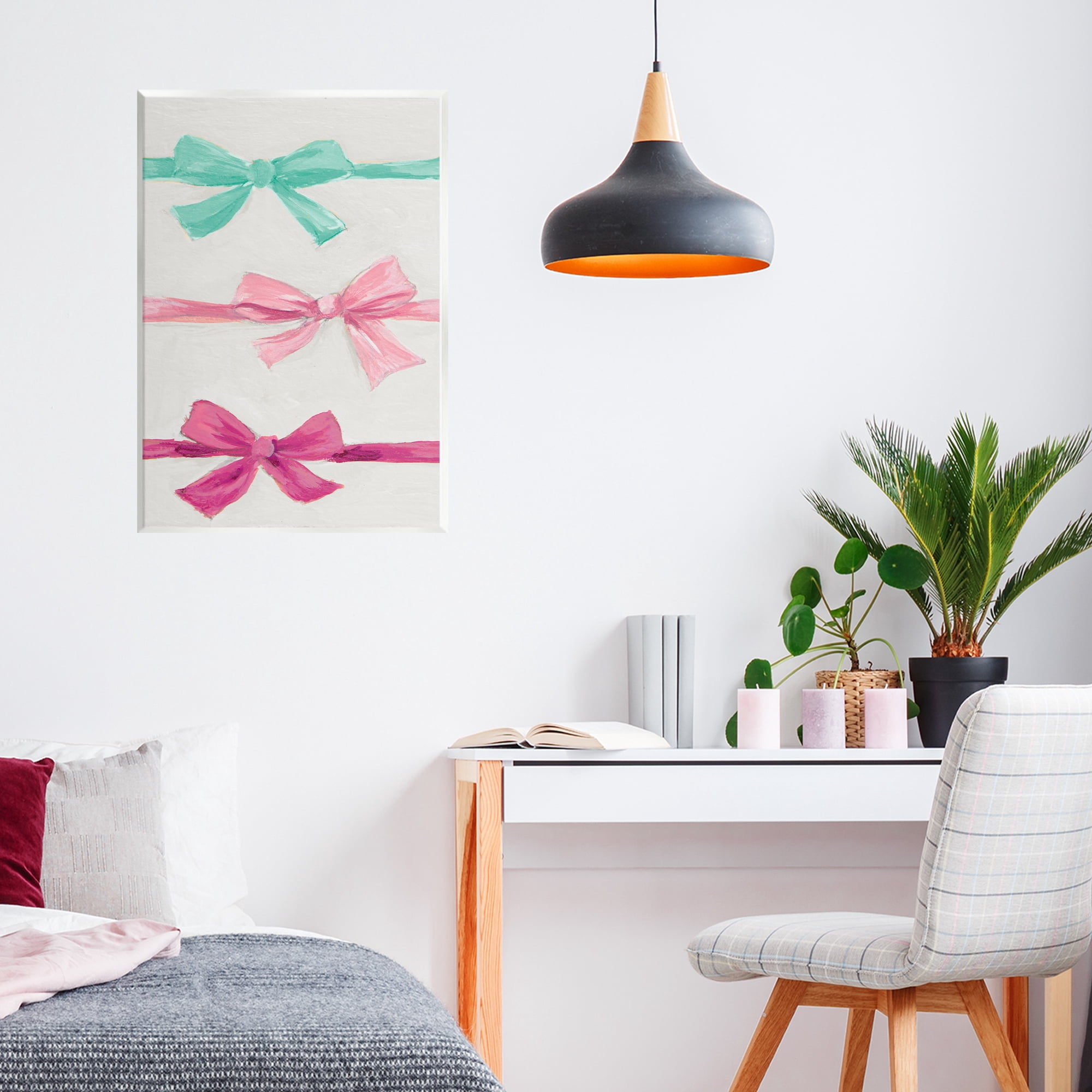 Stupell Industries Ribbon Bows Trio Wall Plaque Art, design by Lanie Loreth