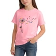 thumbnail image 3 of Fnooota Girls Cotton T-shirts, Fashion Summer Short Sleeve Casual Kids Graphic Tees Pink Size 8-10 T, 3 of 4