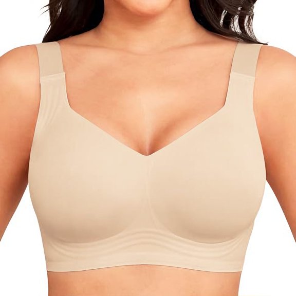 Nivmu Seamless Bras for Women Plus Size Bras, Full Coverage Bras for Women, No Underwire Wireless Bras for Women