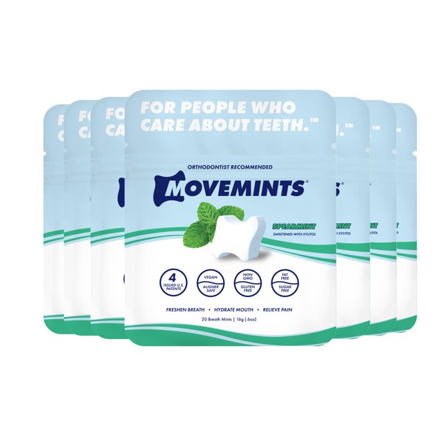 Alineador transparente Mints Movemints con sabor a menta verde (paquete de 7)
