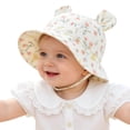 thumbnail image 2 of Staki Baby Sun Hat Infant Toddler Boys Girls Sun Protection Bucket Hat Wide Brim Summer Beach Hat Khaki,3-12 Months, 2 of 6