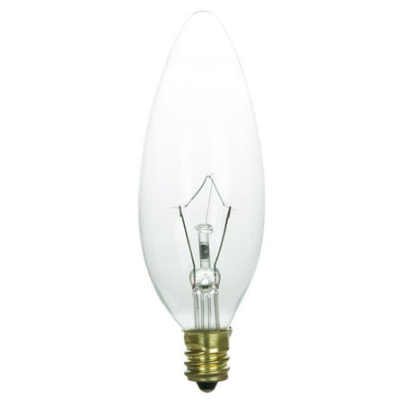 

Sunlite 25 Watt Torpedo Tip Chandelier Candelabra Base Clear