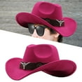 thumbnail image 3 of Sombrero de vaquero Zulema de fieltro térmico impermeable rosado, 3 of 8