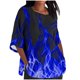 thumbnail image 1 of Tops Y Blusas de Señoras, Casual Cortado 3/4 Manga Impresa Camisa Suelta Superior Hecha de Poliéster Suave Transpirable para Primavera Verano, Blusas para Mujeres Casual, 1 of 5
