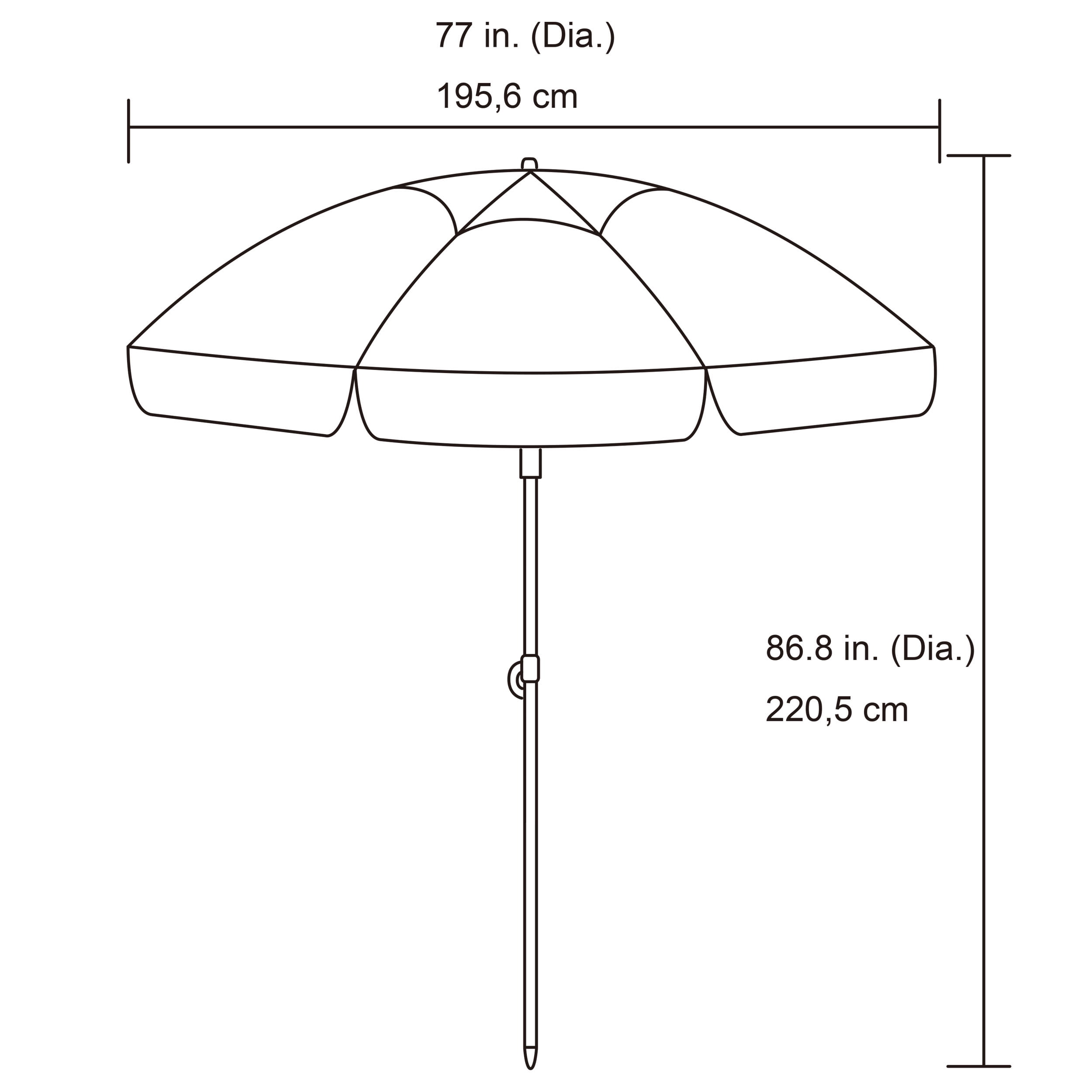 Parasol de plage octogonal Cerises et marguerites 2,1 m Mainstays