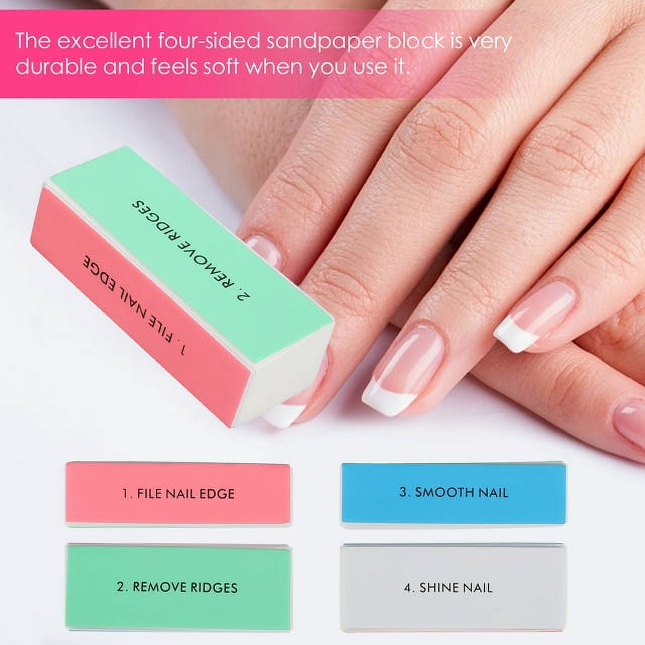 Aisoway Nagelpuffer-Set – 5 Stück, 4-in-1 Polierblock Für Maniküre Zu Hause & Unterwegs