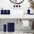 thumbnail image 2 of XLHOMO Navy Blue Bathroom Accessories Set - Gorgeous Bathroom Set, 10PC Bathroom Accessory Set, Brush, Trash Can, Qtip Holder & Soap Dispenser, 2 of 14
