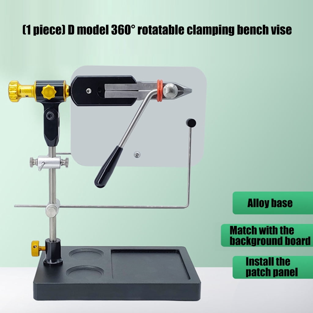 Fly Tying Station Tieing Tool with Bobbin Threader 360 Rotating Fly Tying Vise