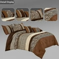 thumbnail image 3 of JCrown 6 Piece Bed in Bag Comforter Set - Safari Animal Print - Geometric or Striped Pattern in Southwest Colors - Lively and Harmonious Nature Theme (Animal Print, Queen), 3 of 8