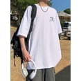 thumbnail image 2 of Men'S 2025 Sports Short Sleeve T-Shirt - Casual Crew Neck, Stretch Fabric, White with Black Print Design, Perfect for Outdoor Activities & Casual Attire, Casual Wear Tee | Crew Neck Shirt | Durab, 2 of 6
