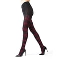 thumbnail image 4 of MeMoi Glasgow Plaid Cotton Blend Sweater Tights - Womens - Female (M/L, Black), 4 of 7