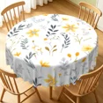 thumbnail image 2 of Tchckioa Boho Floral Round Tablecloth for Kitchen Dining,60 Inch Waterproof Stain Proof Table Cloth Cover, 2 of 6