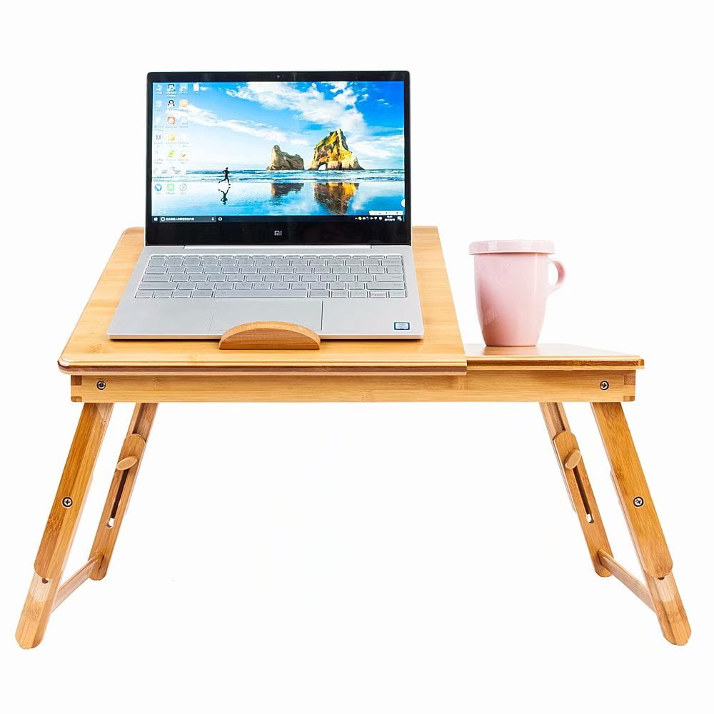 53cm Trendy Double Flowers Engraving Pattern Adjustable Bamboo Computer