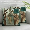 thumbnail image 3 of Qinduosi Hello Winter Pine Cone Decorative Throw Pillow Cover, Let It Snow Wooden Christmas Tree Cushion Case Decor, Bow-Knot Berry Snowflake Pillowcase Decorations for Sofa Couch  White, 3 of 5