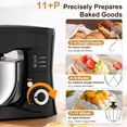 thumbnail image 4 of CUOCCO PRO 1000W Stand Mixer - Electric Stand Mixer with 5.5Qt Bowl, 11 Speeds, Dough Hook & Whisk & Beater, Tilt-Head, Dishwasher Safe, Suction Base, Black, 4 of 10