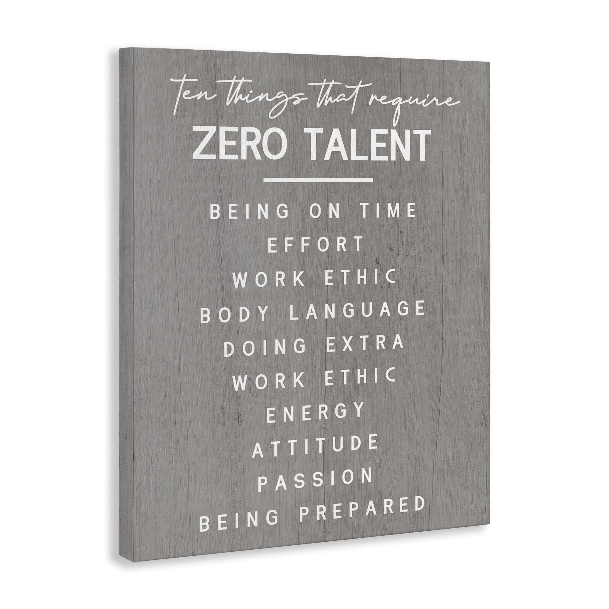 Stupell Industries Motivational Zero Talent Text & Numbers Painting Wrapped Canvas Art Print Wall Art, 16 x 20