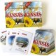 thumbnail image 1 of Kansas, naipes de recuerdo, regalo de vacaciones. Las caras de la tarjeta cuentan con múltiples puntos de referencia, regalo turístico sobresaliente. El juego de dos cubiertas incluye una cinta de reg Shopitivity LLC 631021071955, 1 of 1