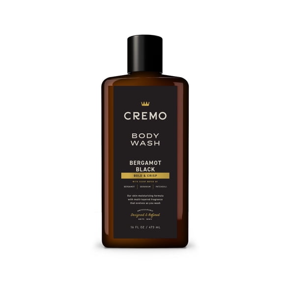 Cremo Men's Body Wash, Bergamot Black Scent, 16 fl oz