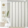 thumbnail image 5 of Extra Long Farmhouse White Shower Curtain Boho, 72 x 84 Cotton Blend Tufted Weave Waffle Stripe Textured Heavy Duty, Fabric Shower Curtain for Bathroom, Hotel, 5 of 17
