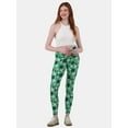 thumbnail image 2 of No Boundaries St. Patrick’s Clover Print High-Rise Ankle Leggings, 27” Inseam, Women’s and Women’s Plus, 2 of 5