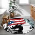 thumbnail image 4 of Puerto Rico Flag Round Area Rug 4 FT, Non Slip Indoor Outdoor Rug, Modern Art Palm Tree American Flags Washable Soft Circular Carpet Non-Shedding Floor Mat for Coffee Table Nursery Foyer Balcony, 4 of 8
