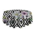 thumbnail image 5 of Pioneer Flower Floral Print Pattern Round Tablecloth 60"x60",Wrinkle Wipeable Table Cloth for Kitchen Dining Room Picnic Patio Party, 5 of 6