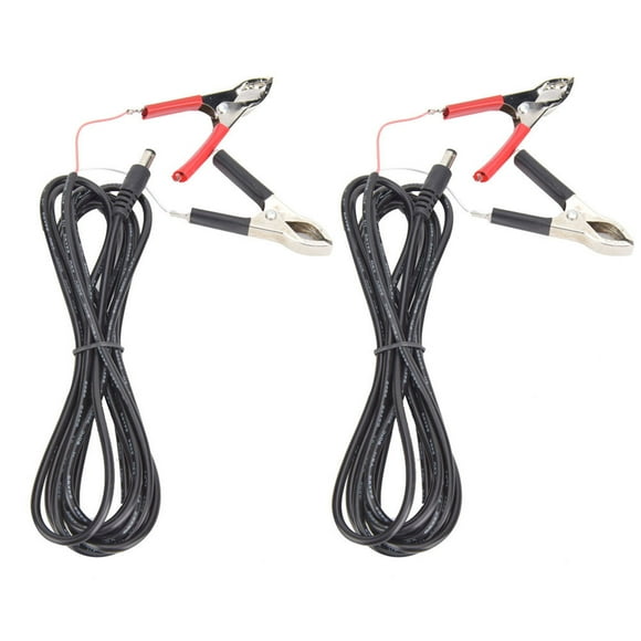 Ticfox Fiche d'alimentation CC Vache vers pince crocodile connecteurs de fil 2 pièces pinces crocodiles doubles câbles adaptateur CC 3 mètres 12V/24V pour connecteur d'alimentation LED