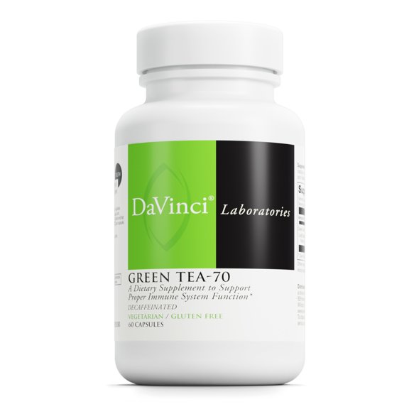 DaVinci Labs Green Tea-70 - Support Heart Health - Decaffeinated - 60 Vegetarian Capsules