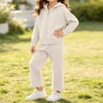 thumbnail image 5 of Cethrio Girls Knitted Outfit Sets, 2 Piece Fall Casual Long Sleeve Girls' Clothing Sets White Size 7-8 T, 5 of 8