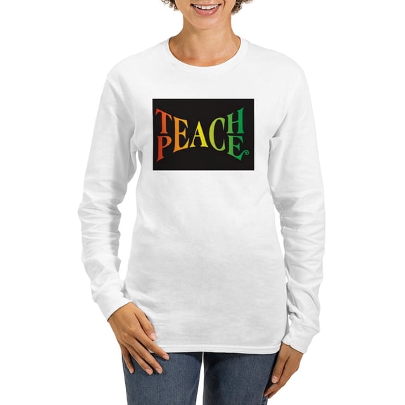 CafePress - Teach Peace Women's Long Sleeve T Shirt - Women's Long Sleeve Graphic Casual T-Shirt