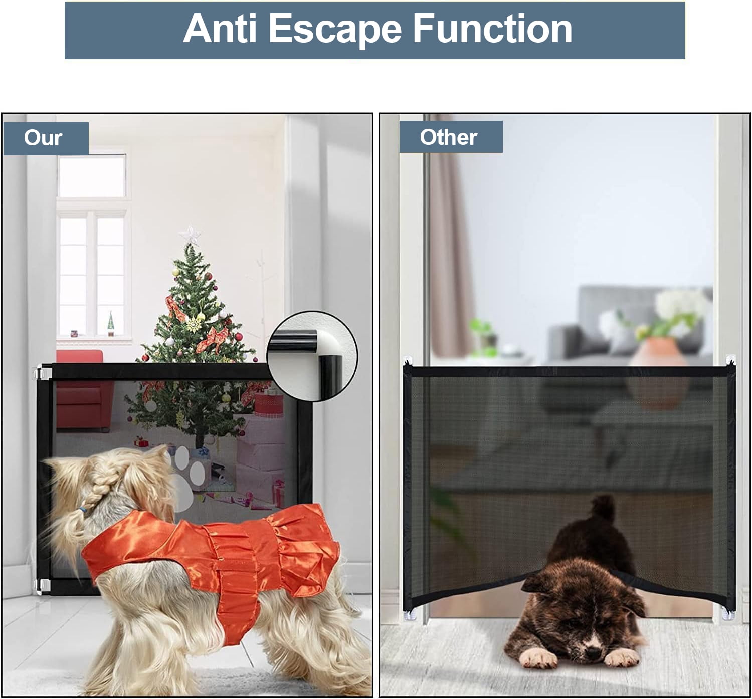 Dog Gate-Gate For Stairs31.5 Inches High/39.37 Inches Wide, Dog Gate For Stairs For Doorways, Stairs, Hallways, Indoor/Outdoor