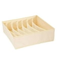 thumbnail image 1 of Caja de almacenamiento para ropa interior y calcetines, armario organizador plegable, fácil de limpiar Cuadrícula beige 7, 1 of 9